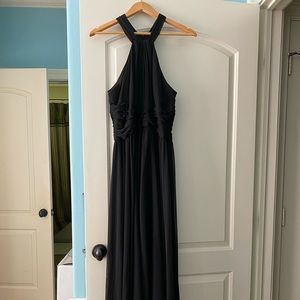 David’s bridal black high neck floor length dress
